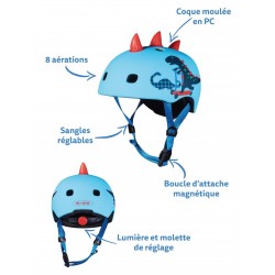 Casque trottinette et vélo "Dinosaure 3D"
