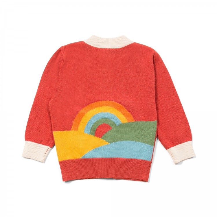 Cardigan en tricot enfant arc-en-ciel