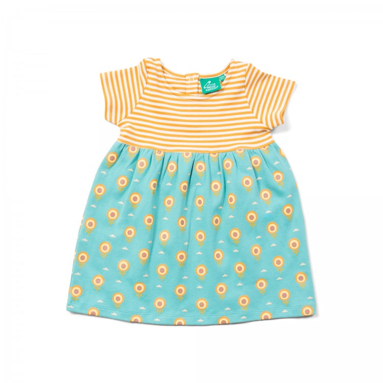 Robe bébé manches courtes - Tournesols & Rayures