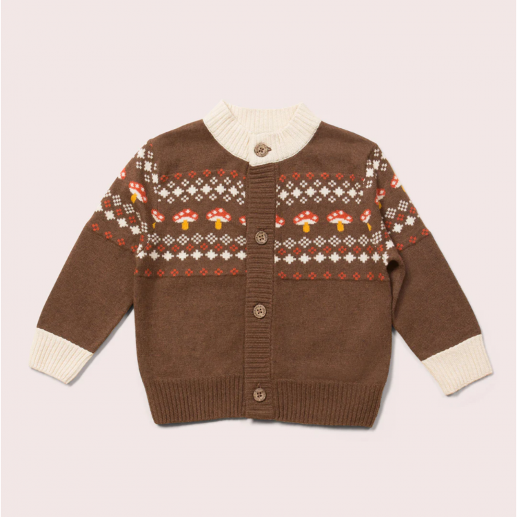 Cardigan bébé en coton bio - motif Champignons Cardigan bébé en coton bio - motif Champignons
