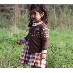 Cardigan bébé en coton bio - motif Champignons