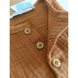 Blouse à manches courtes en double gaze de coton bio