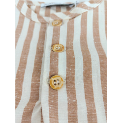 Blouse à manches courtes en coton bio rayé