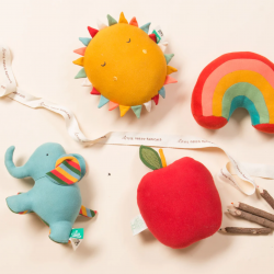 Peluche soleil en coton bio upcyclé