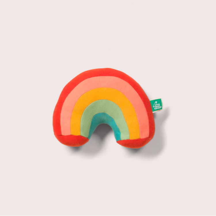 Peluche arc-en-ciel en coton bio upcyclé