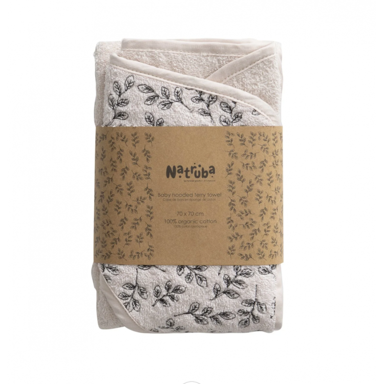 Drap de bain bébé avec capuche brodée