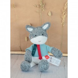 Doudou âne en coton bio - 25 cm
