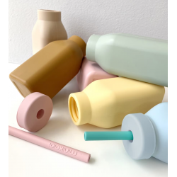 Bouteille d'apprentissage avec paille - silicone