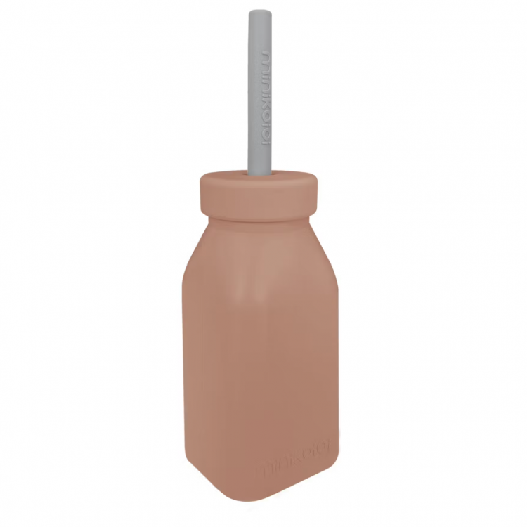 Bouteille d'apprentissage avec paille - silicone Bouteille d'apprentissage avec paille - silicone