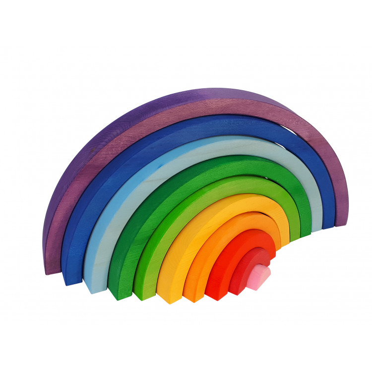 Arc-en-ciel géant en bois 10 pièces 50cm