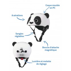 Casque pour trottinette et vélo - Panda 3D