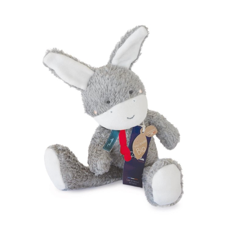 Peluche bio pantin - Âne grand modèle 30cm