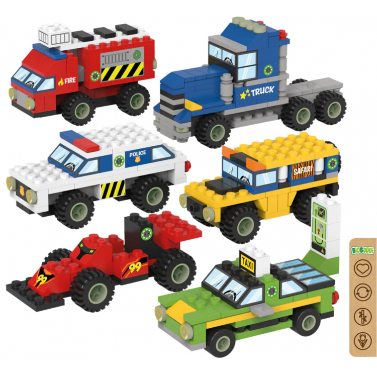 Jeu de briques en bioplastique - Les véhicules électriques Jeu de briques en bioplastique - Les véhicules électriques