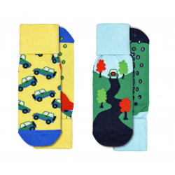 Pack 2 chaussettes fantaisie anti-glisse