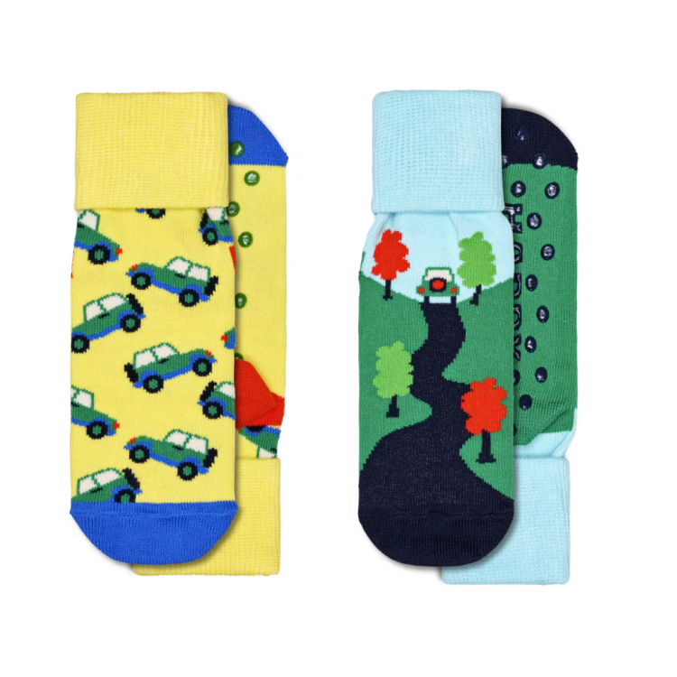 Pack 2 chaussettes fantaisie anti-glisse Pack 2 chaussettes fantaisie anti-glisse