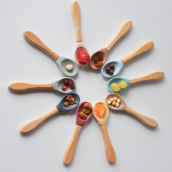 Set de 2 couverts en silicone et bambou