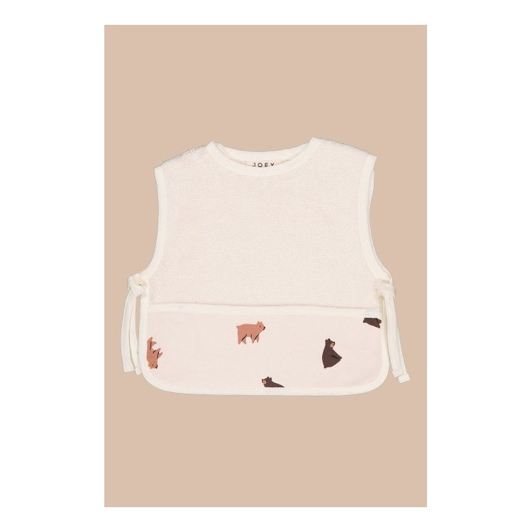 Bavoir repas en coton éponge bio - imprimé Ours Bavoir repas en coton éponge bio - imprimé Ours