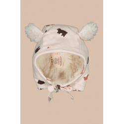 Béguin fourré à oreilles - imprimé Ours