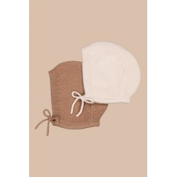 Béguin en maille de coton et laine
