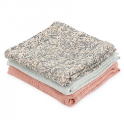 Lot de 3 langes en mousseline de coton bio