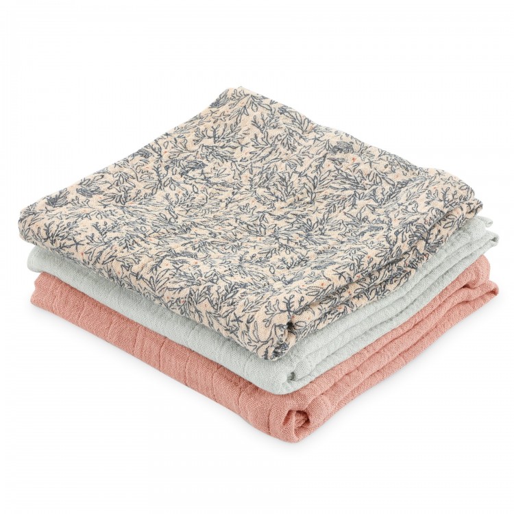Lot de 3 langes en mousseline de coton bio Lot de 3 langes en mousseline de coton bio