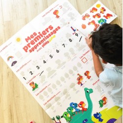 Poster Premiers apprentissages NinoDino + 60 stickers