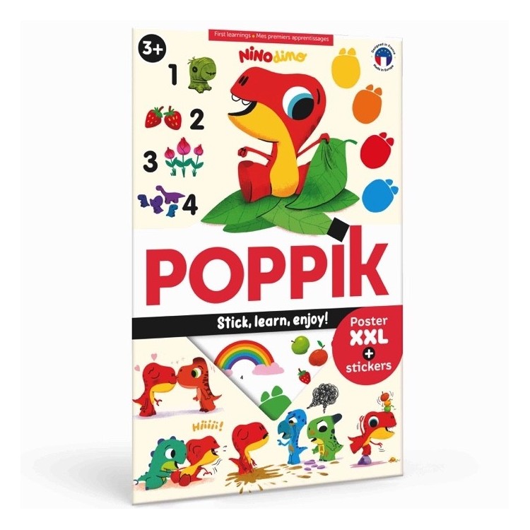 Poster Premiers apprentissages NinoDino + 60 stickers Poster Premiers apprentissages NinoDino + 60 stickers