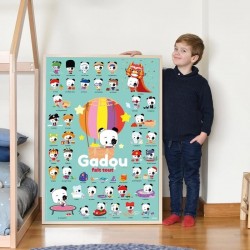 Poster imagier pédagogique Joue avec Gadou + 43 stickers