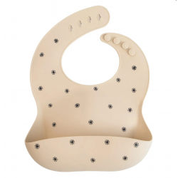 Bavoir repas souple silicone - Black Daisy
