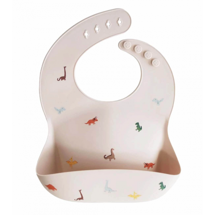 Bavoir repas souple silicone - Dinosaures Bavoir repas souple silicone - Dinosaures