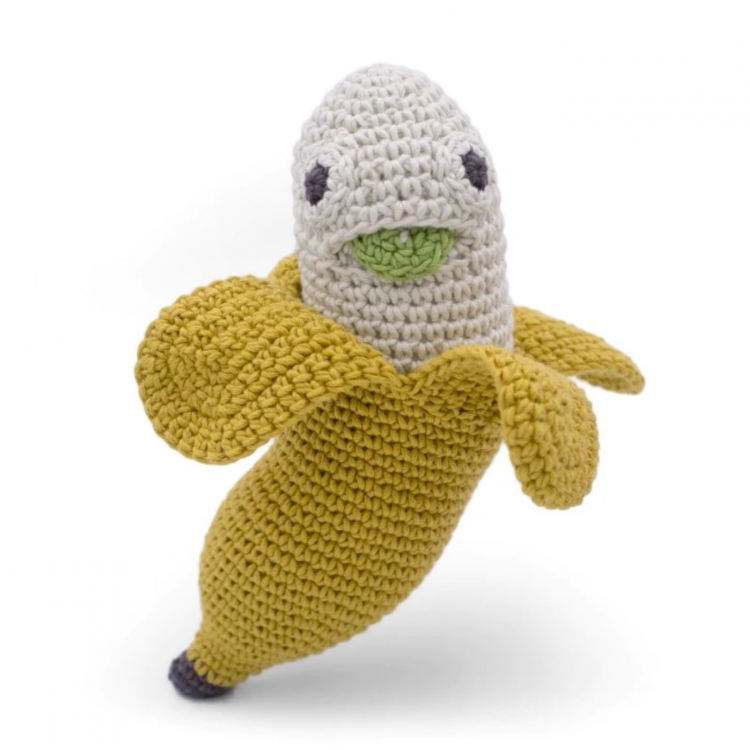 Hochet en crochet - Barbara la Banane Hochet en crochet - Barbara la Banane
