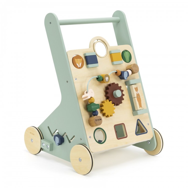 Chariot d'activités en bois à pousser - Les animaux Chariot d'activités en bois à pousser - Les animaux
