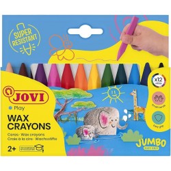 12 crayons de cire "jumbo" triangulaires