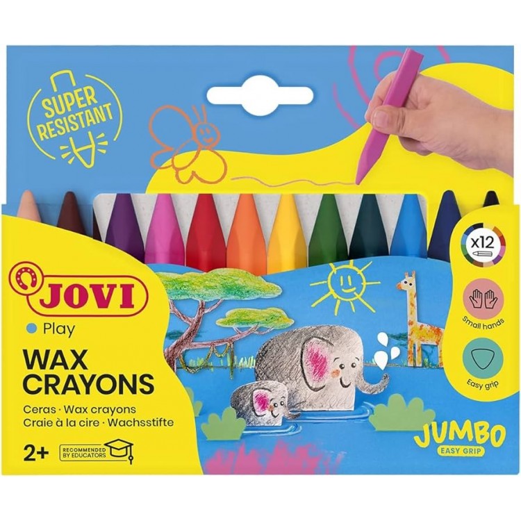 12 crayons de cire "jumbo" triangulaires