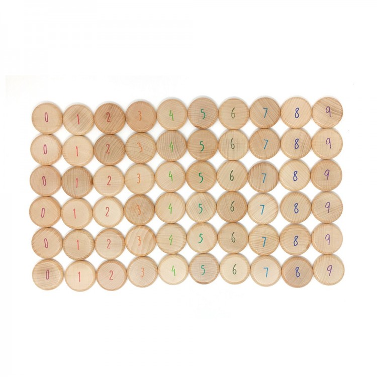 Jeu libre - Pièces pour compter en bois