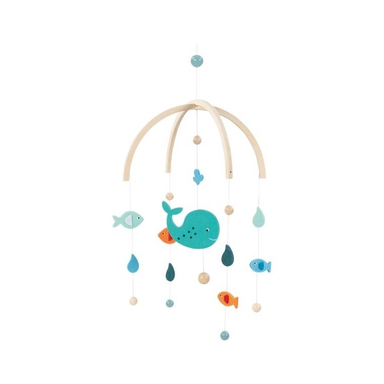 Mobile baleine en bois Mobile baleine en bois