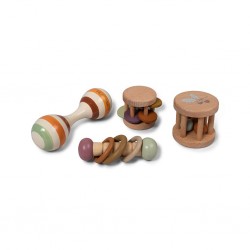 Valisette avec 4 jouets sensoriels en bois