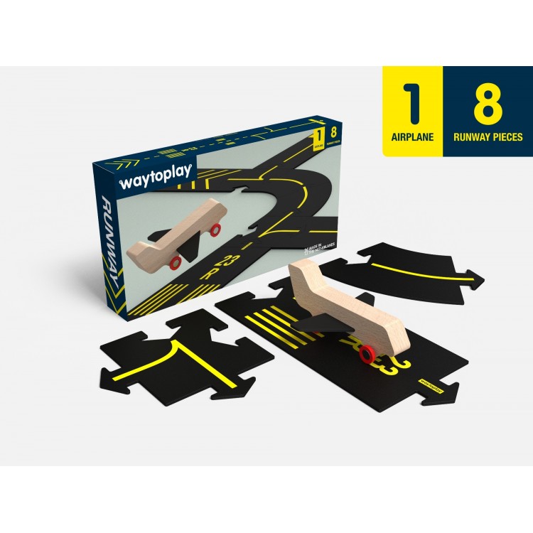 Coffret Runway + 1 avion en bois