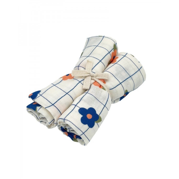 Lot de 2 langes en gaze de coton Lot de 2 langes en gaze de coton