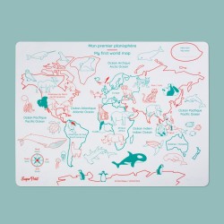 Set en silicone à colorier - Planisphère