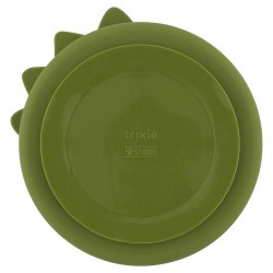 Assiette à compartiments et ventouse en silicone - Dino