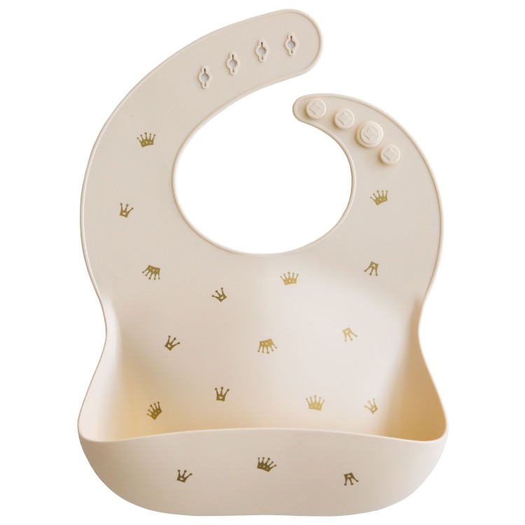 Bavoir repas souple silicone - Couronnes Bavoir repas souple silicone - Couronnes
