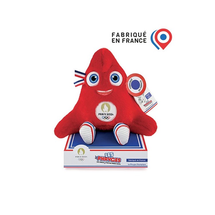 Peluche Mascotte Officielle Jeux Olympiques Paris 2024 - Fabriquée en France