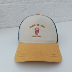 Casquette "Pop corn" en coton upcyclée