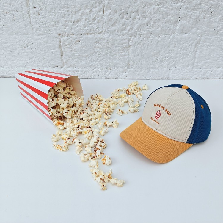 Casquette "Pop corn" en coton upcyclée