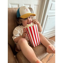 Casquette "Pop corn" en coton upcyclée