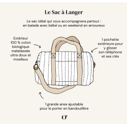 Grand sac à langer matelassé