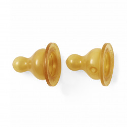 Lot de 2 tétines caoutchouc pour biberon, débit lent