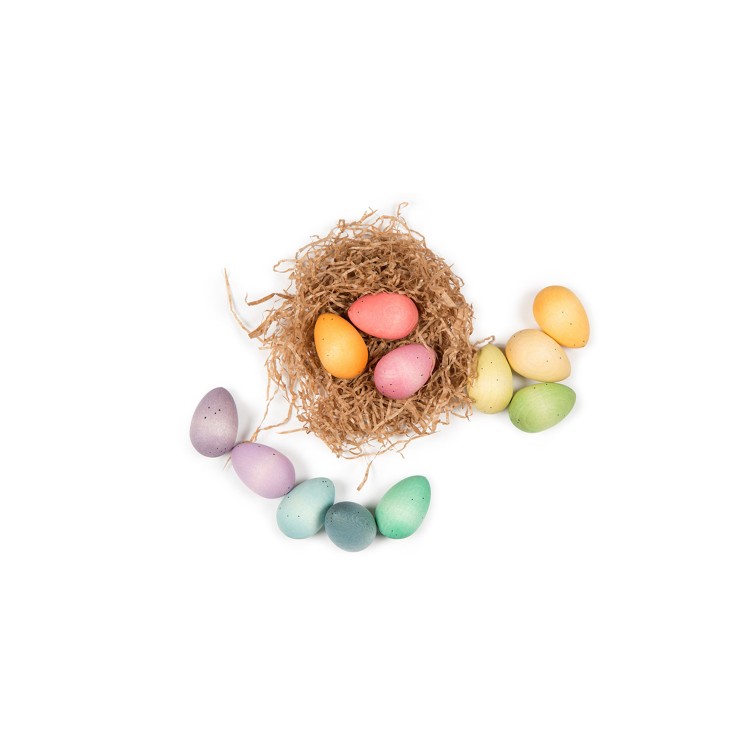 Oeufs en bois colorés - Happy Eggs Oeufs en bois colorés - Happy Eggs