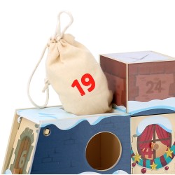 Calendrier de l’avent en bois - Maison à remplir